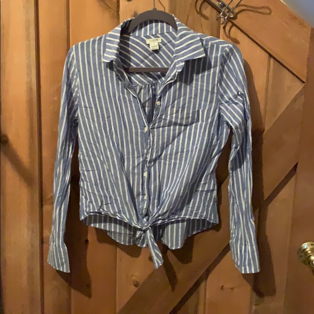 Jcrew Factory Tie Front Button Down